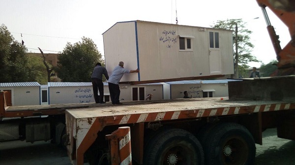 35کانکس از اهواز به مناطق زلزله زده کرمانشاه ارسال شد